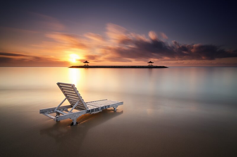 White Lounge Chair — Orange