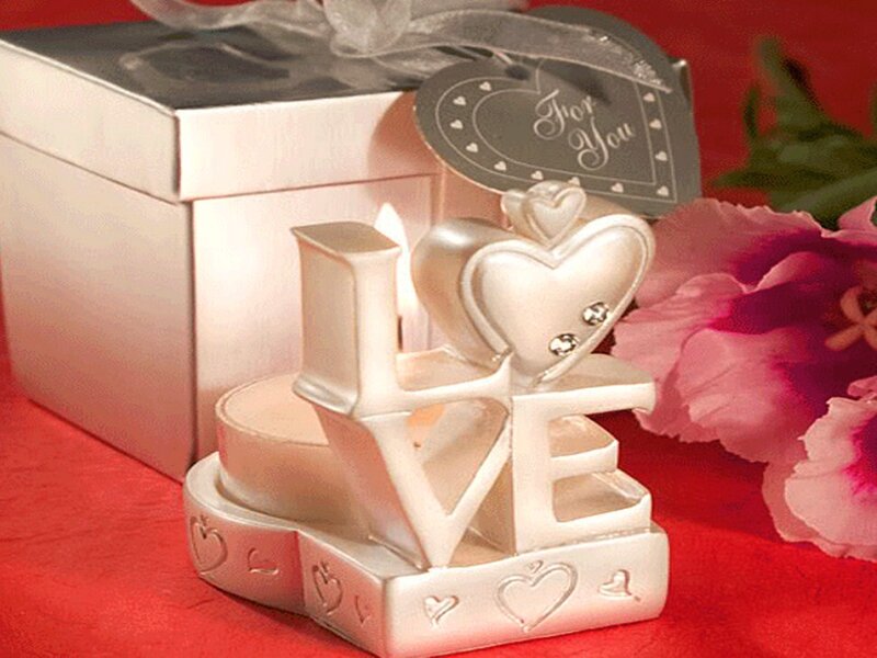 White Love Candle Holder