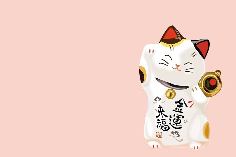 White Lucky Cat Figurine