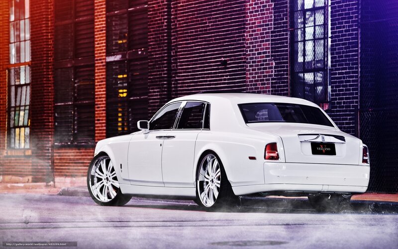 White Luxury Car — Dramatic, Night