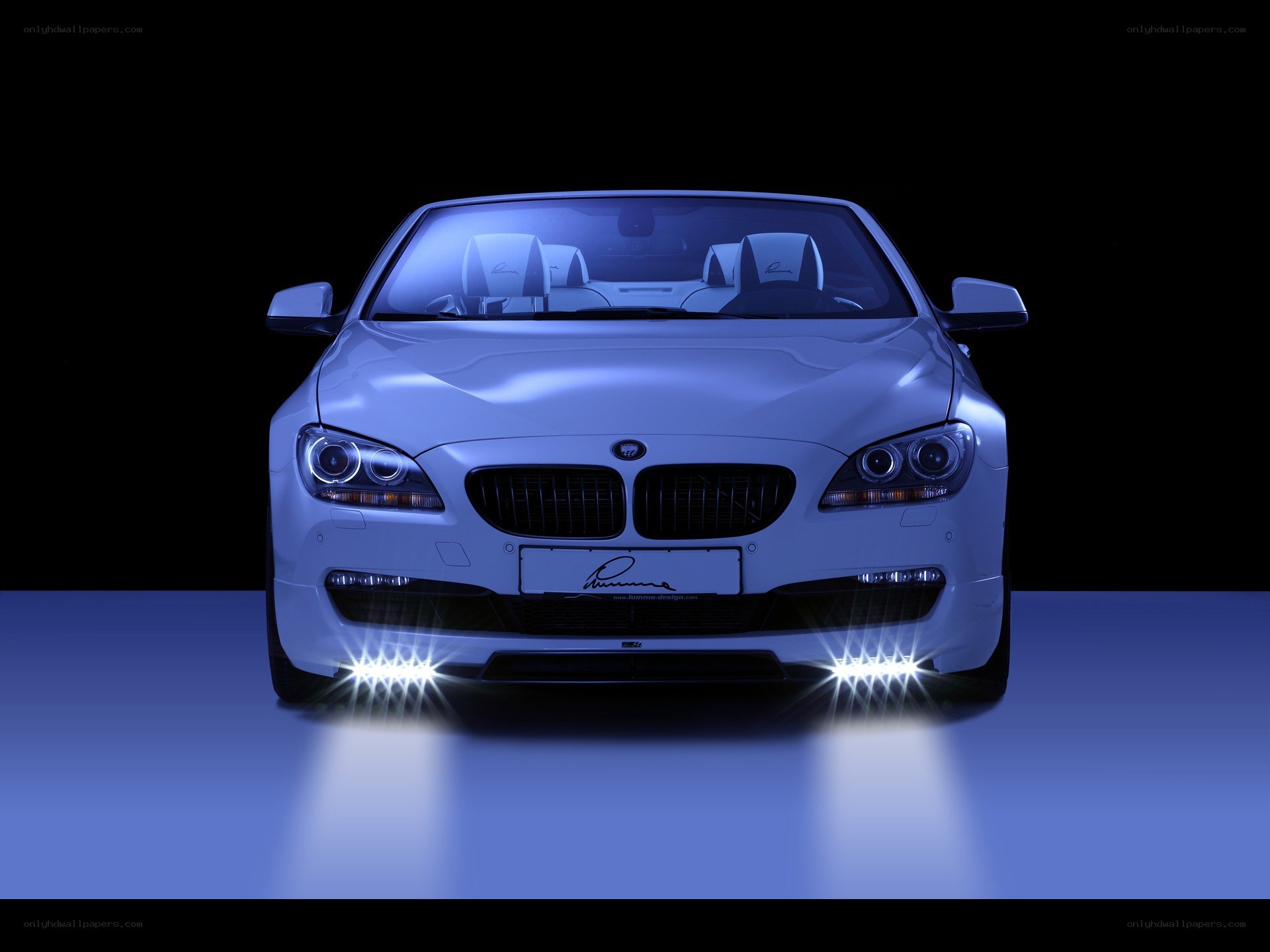white luxury car front view
