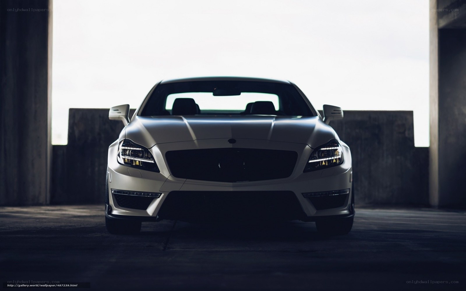 white luxury car in garage