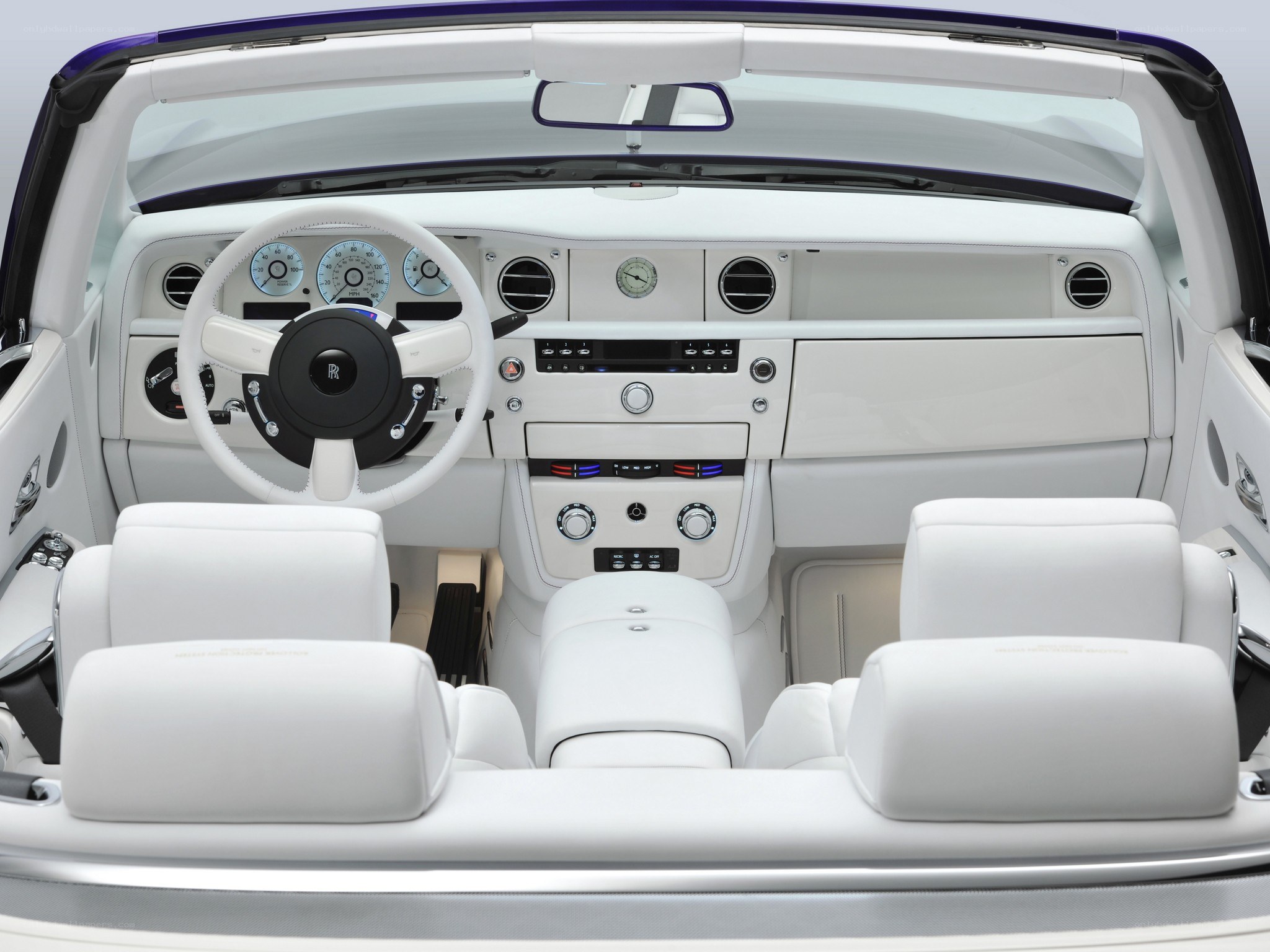 White luxury car interior