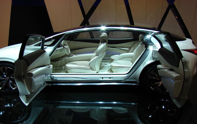 White Luxury Car Interior — Dramatic