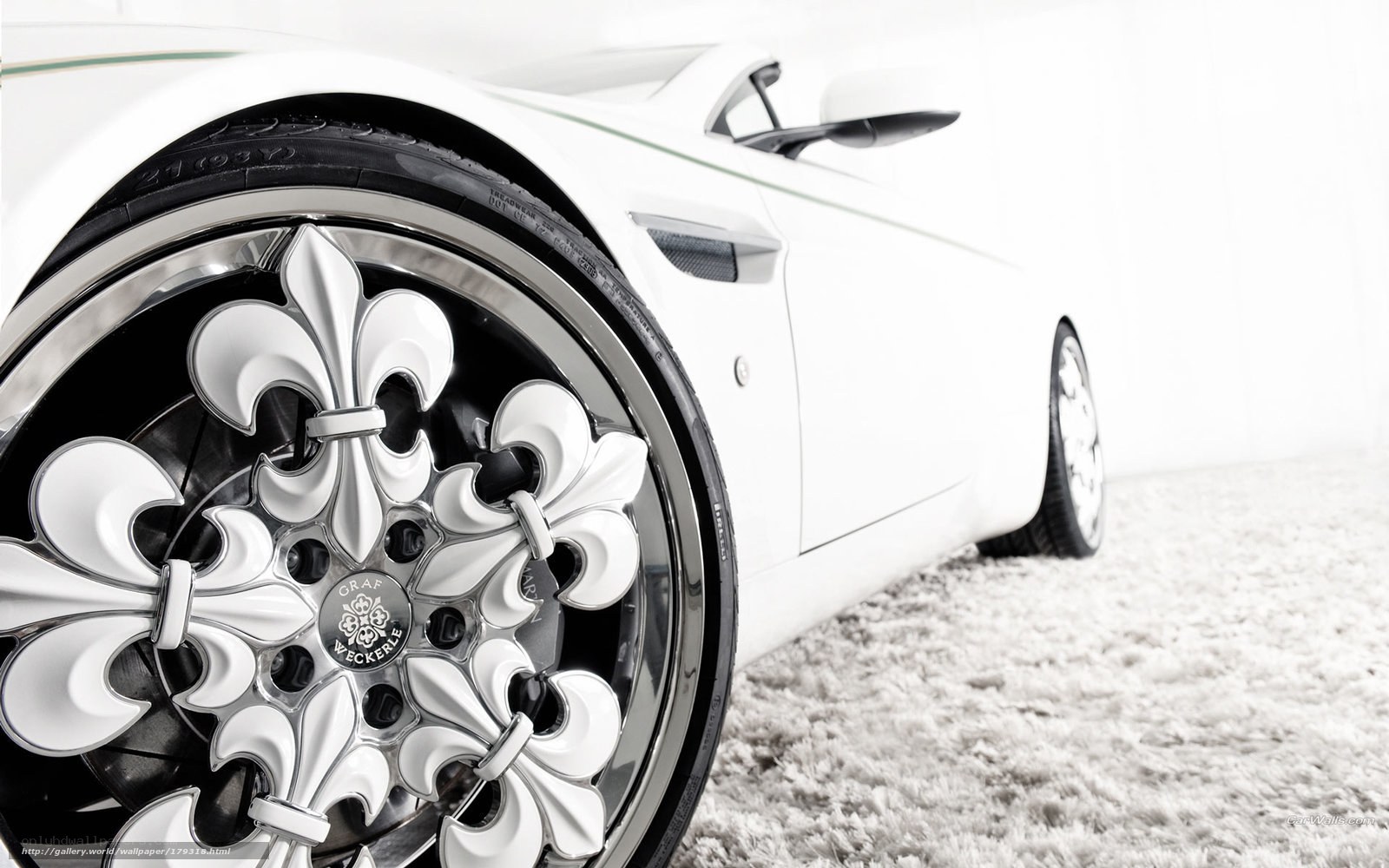 white luxury car wheel
