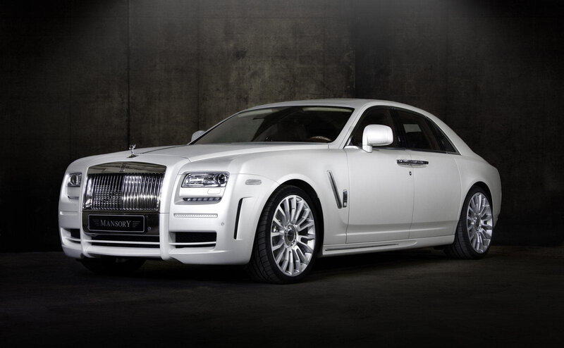 White Luxury Sedan — Dramatic