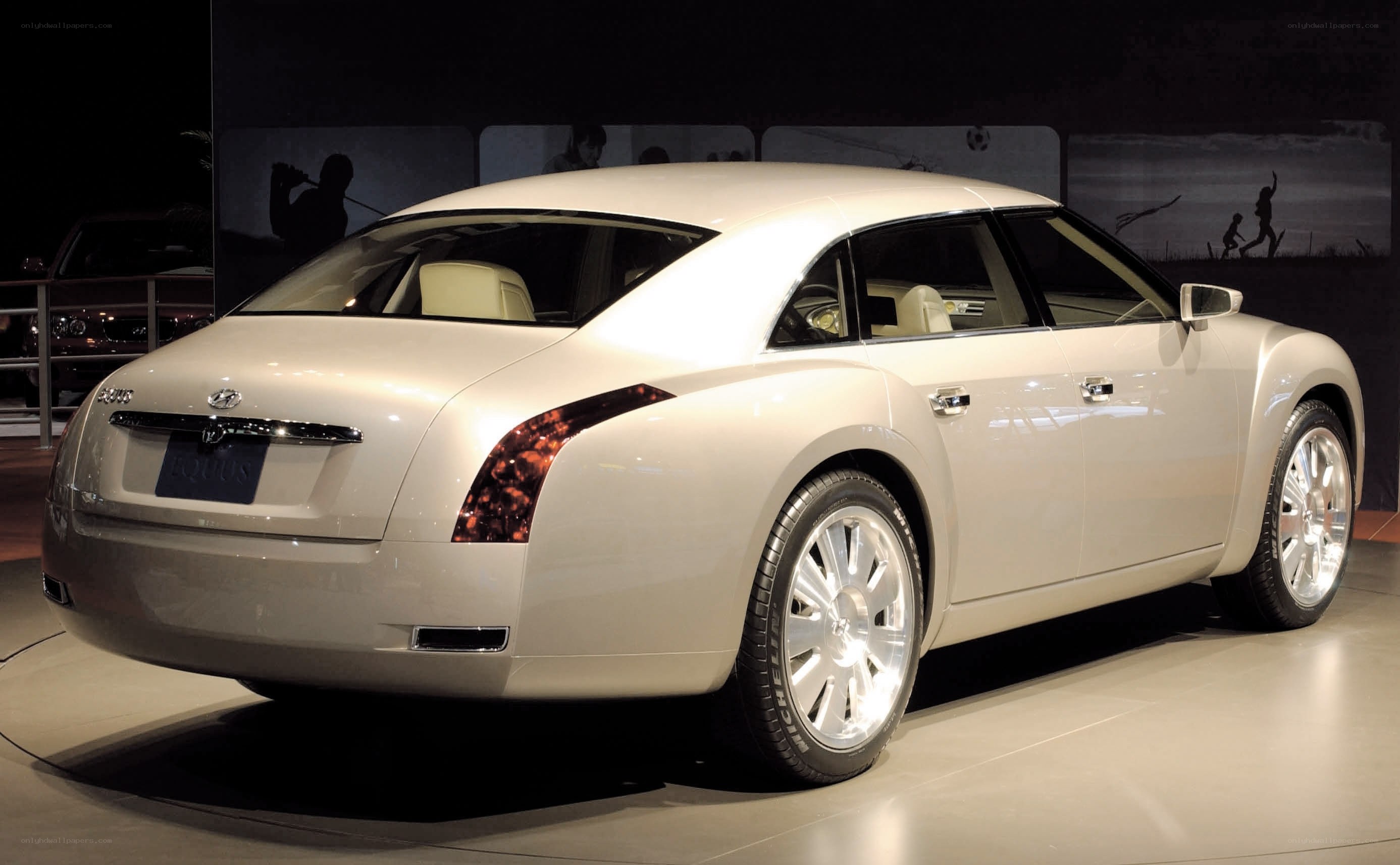 white luxury sedan on display
