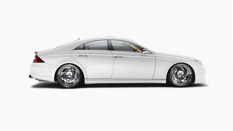 white luxury sedan side view