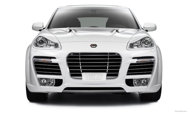 white luxury SUV front view
