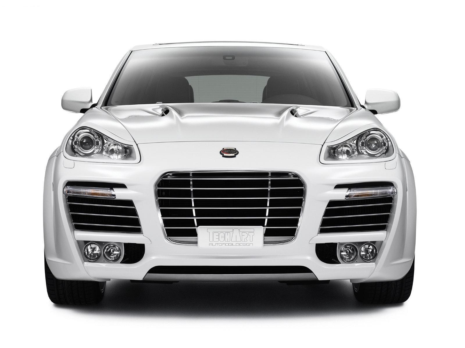 white luxury SUV front view
