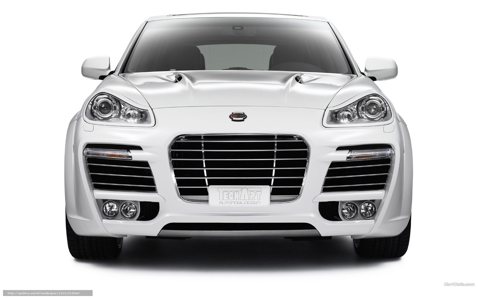 white luxury SUV front view