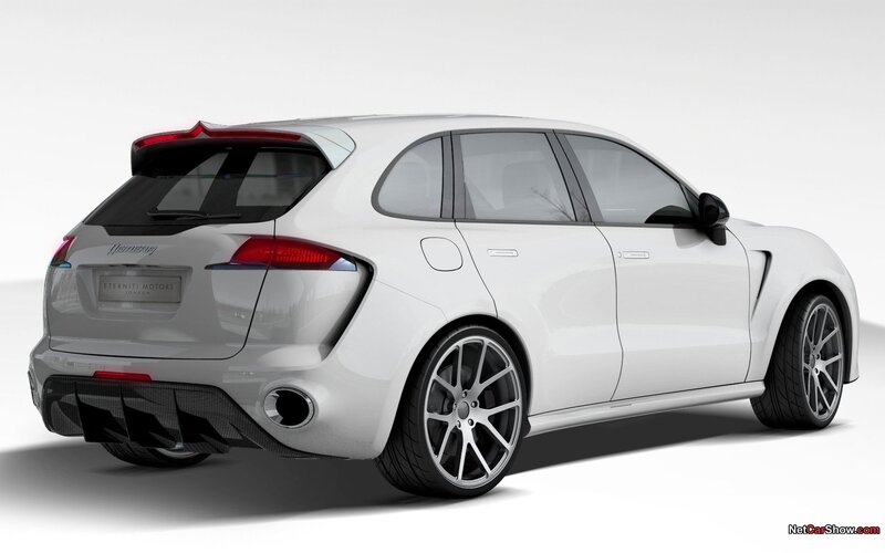 white luxury SUV rear view