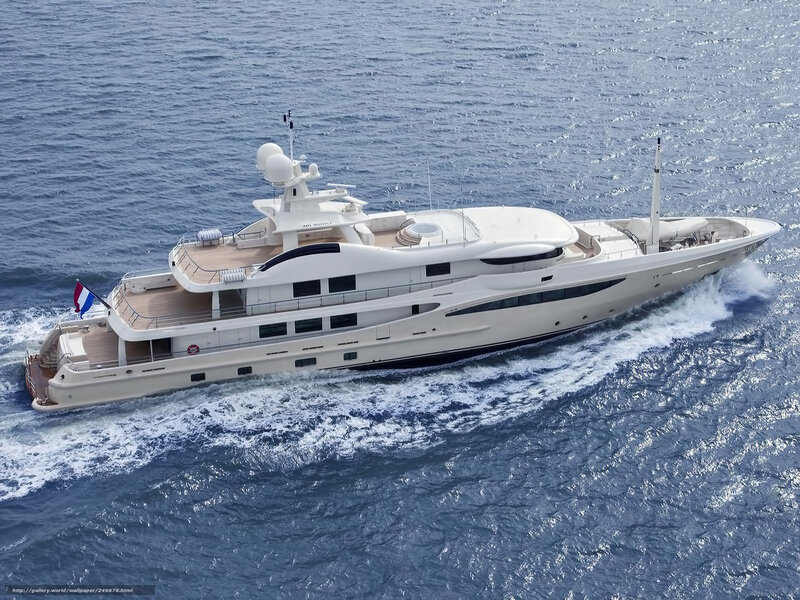 White Luxury Yacht — Blue, Serene, Afternoon, Photograph