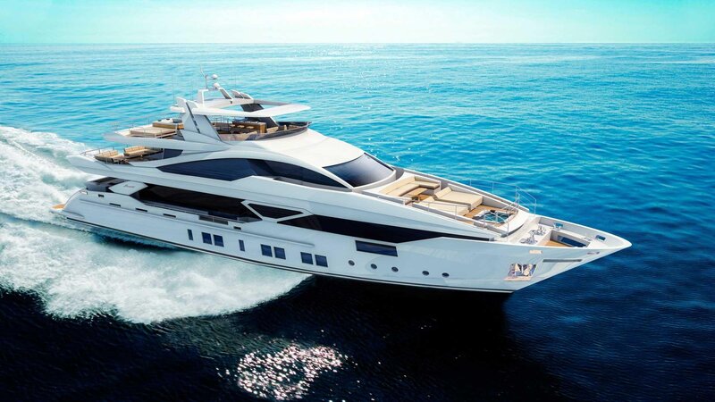 White Luxury Yacht — Blue, Serene