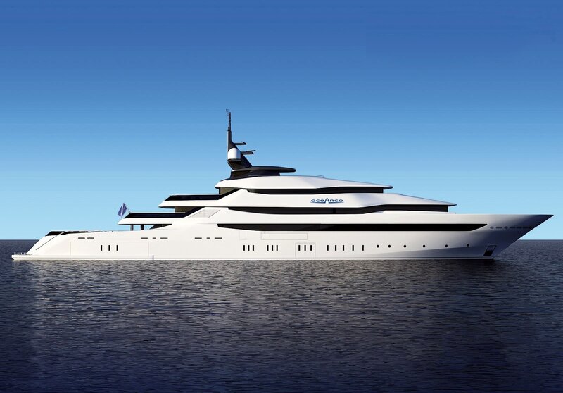 White luxury yacht on calm sea
