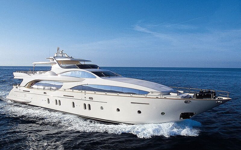 White luxury yacht on the sea