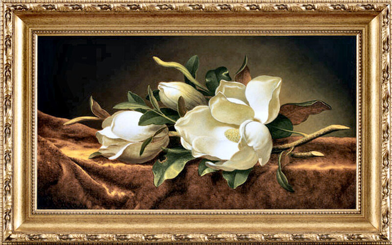 White Magnolia Flowers — Serene, Painting