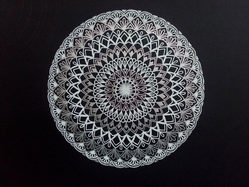 White Mandala on Black