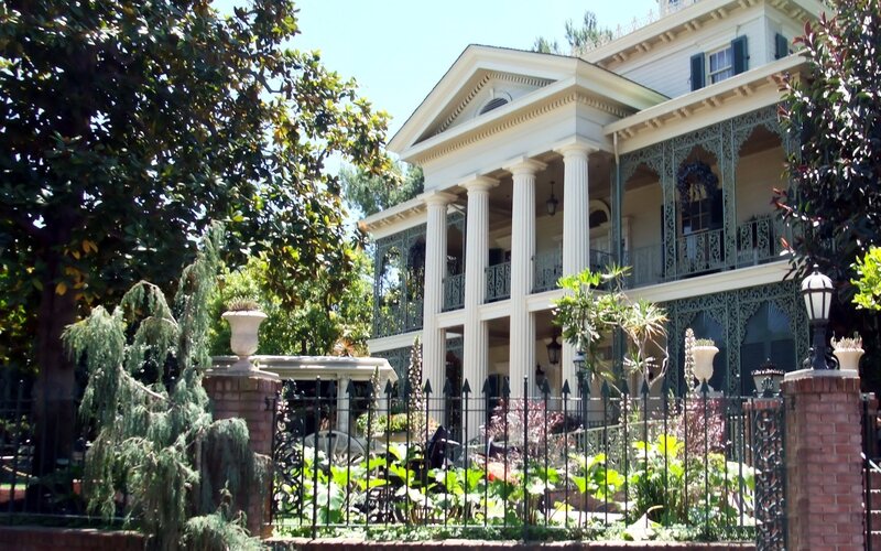 white mansion with columns