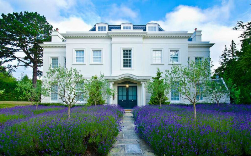 White Mansion with Lavender