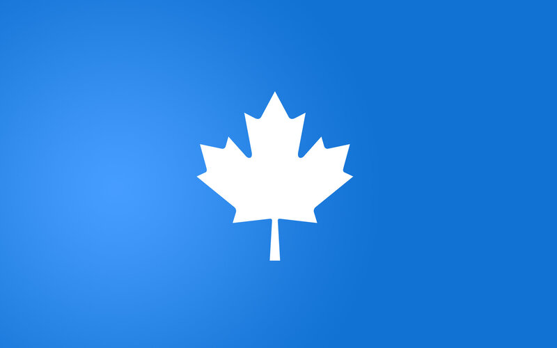 white maple leaf on blue