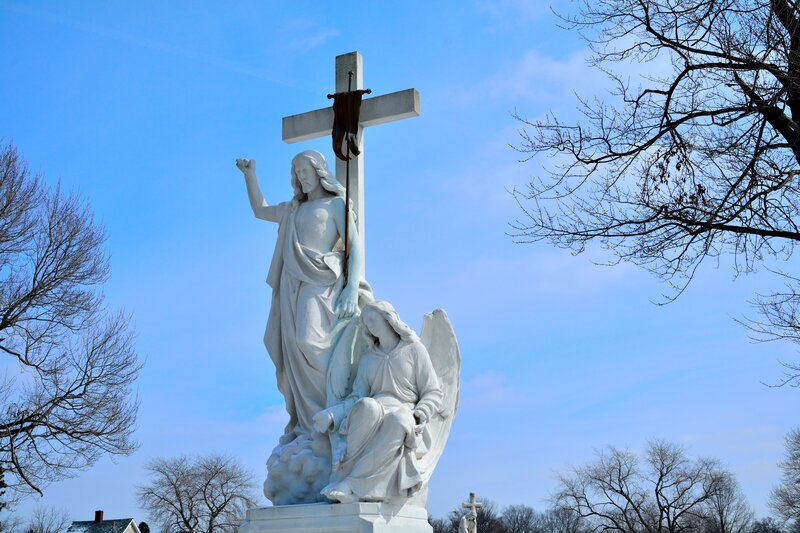 White Marble Statue — Blue