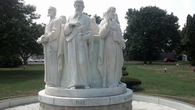 White Marble Statue Group — Serene, Afternoon, Photograph