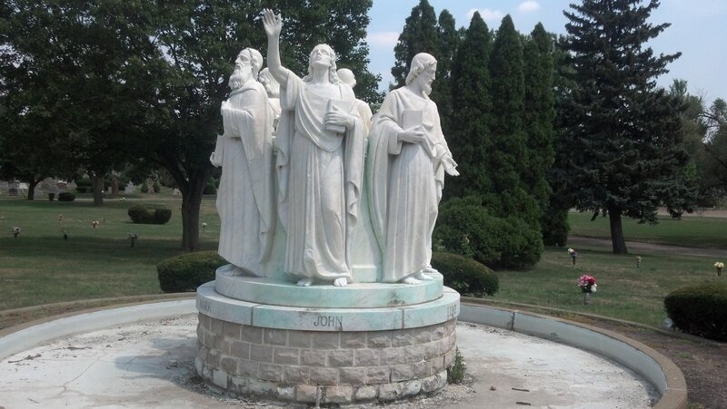White Marble Statue Group — Serene