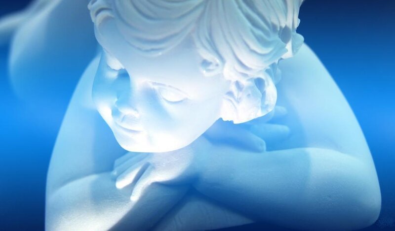 White Marble Statue of Child