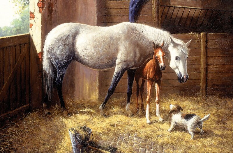 White Mare with Foal