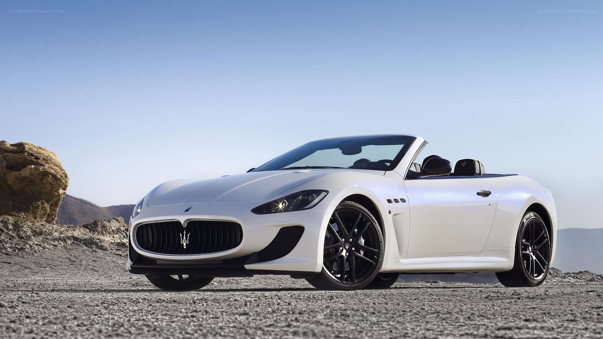 White Maserati convertible