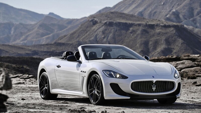 White Maserati Convertible — Dramatic, Afternoon, Photograph