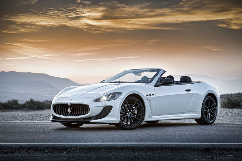White Maserati Convertible — Dramatic