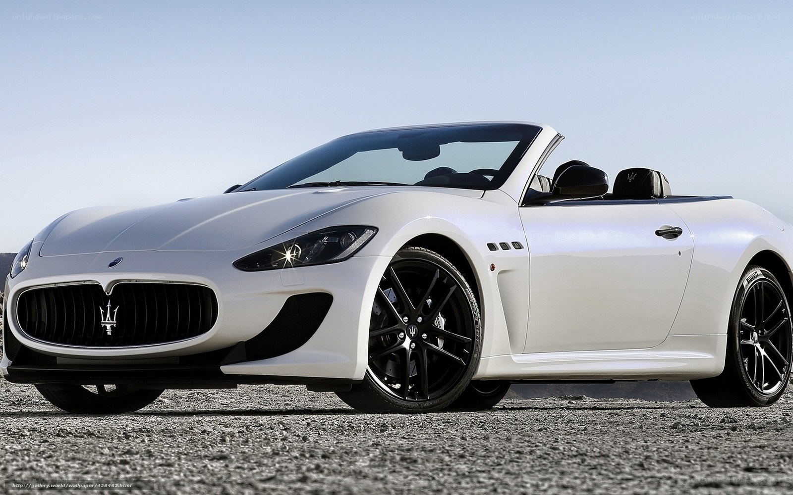 White Maserati convertible sports car