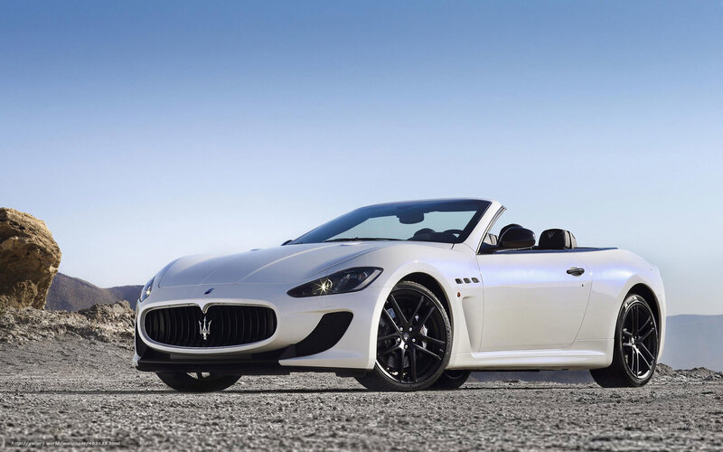 White Maserati convertible