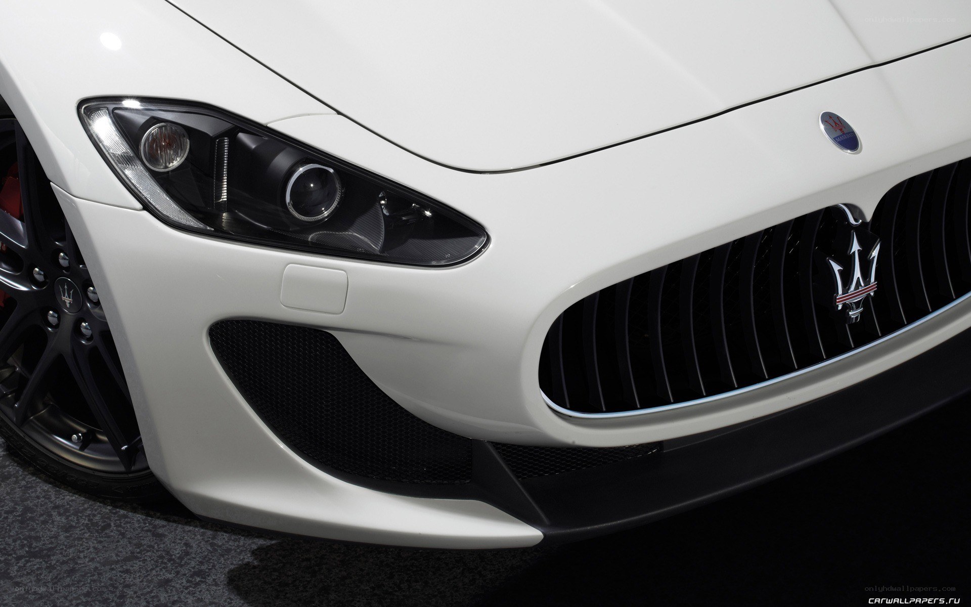 white maserati front view