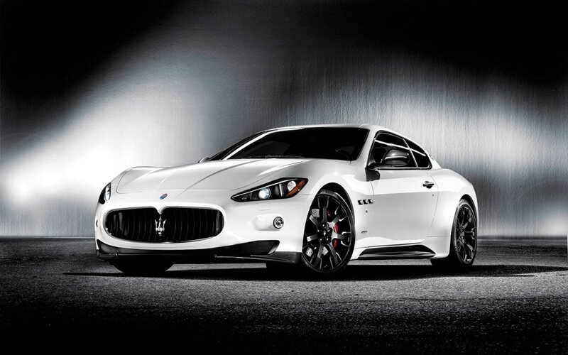 White Maserati sports car