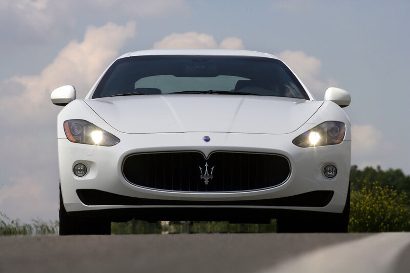 White Maserati sports car