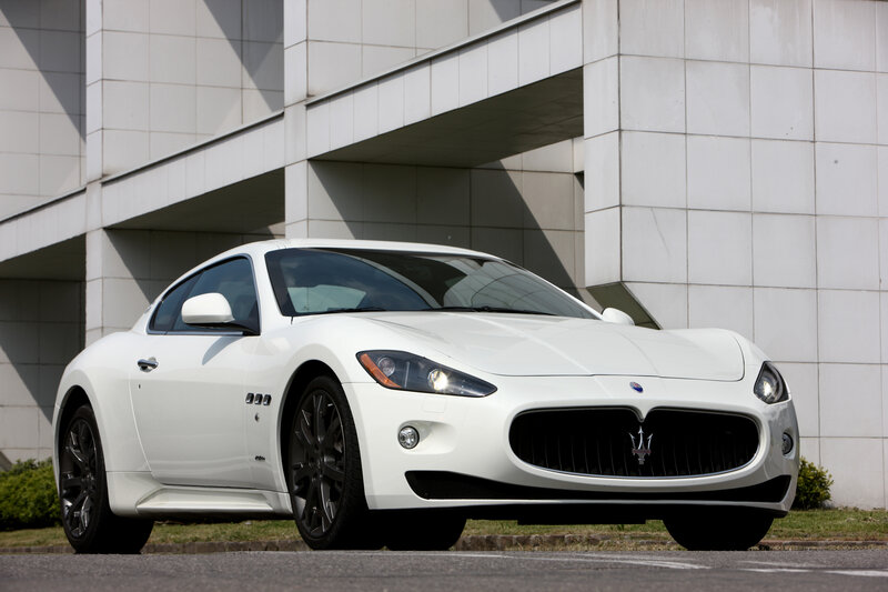 White Maserati sports car