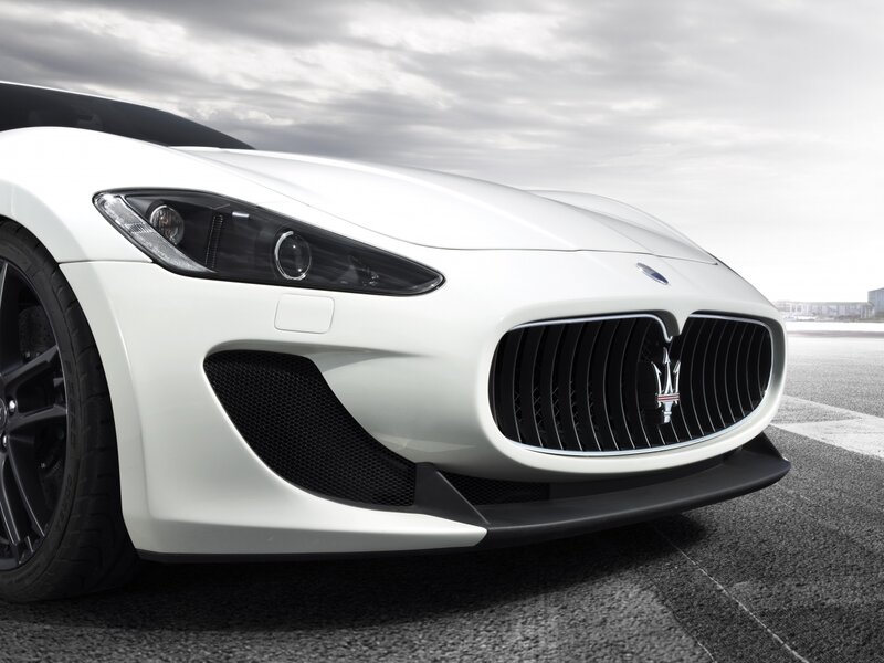 White Maserati sports car