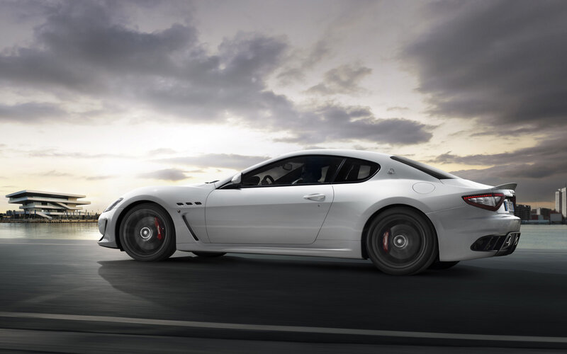 White Maserati sports car