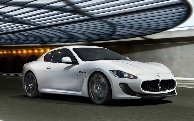 White Maserati sports car