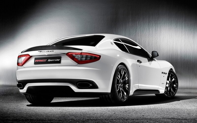 White Maserati sports car