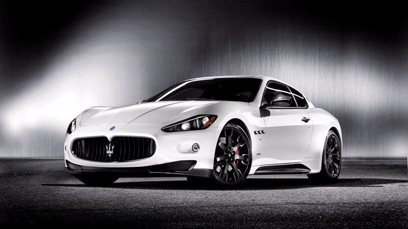 White Maserati sports car