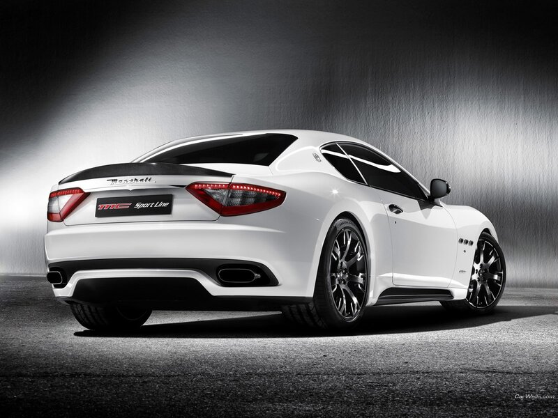 White Maserati sports car