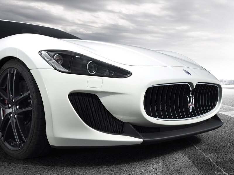 White Maserati sports car