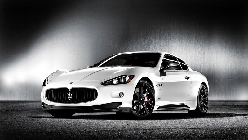 White Maserati sports car
