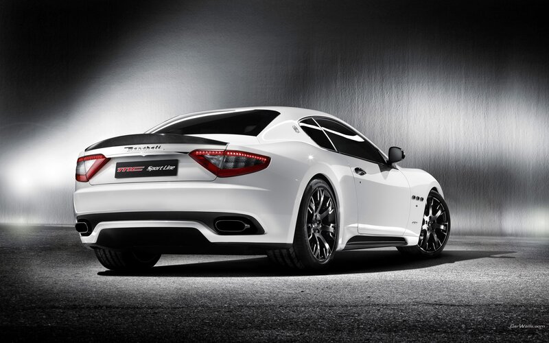 White Maserati sports car