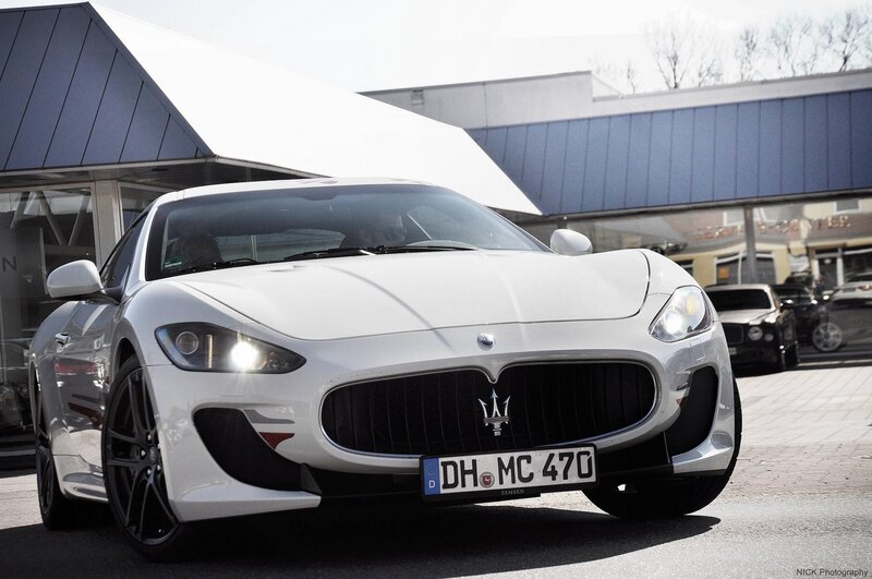 White Maserati sports car