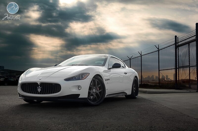 White Maserati sports car